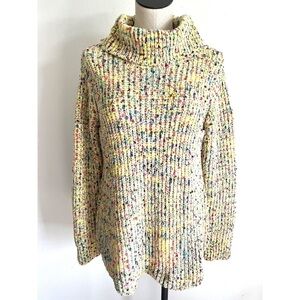 LOGO Chenille Turtleneck Sweater Buttercream Yellow XS